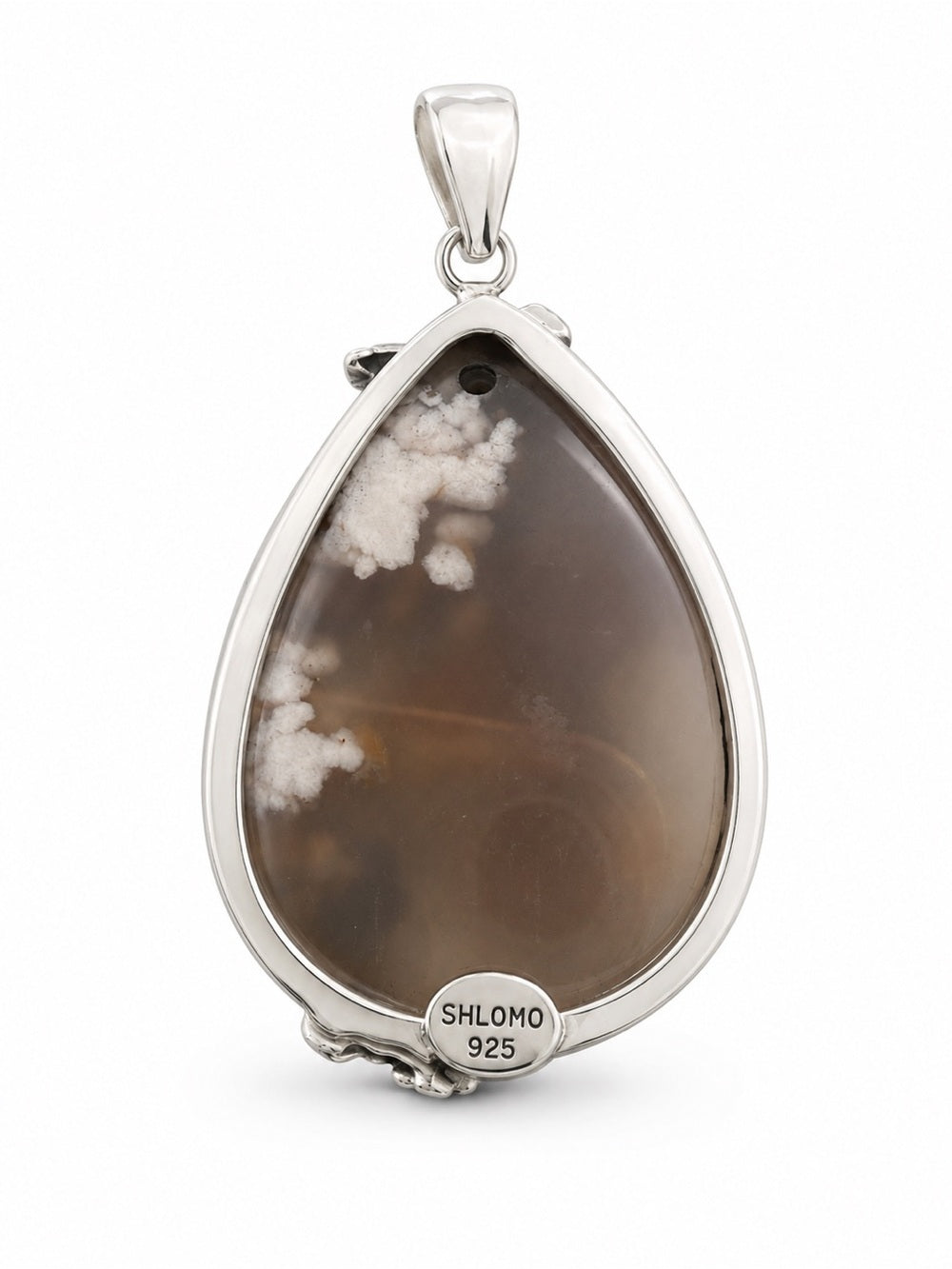 Flower Agate Turtle Detail Pendant