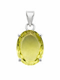 Lemon Quartz Oval-Cut Pendant