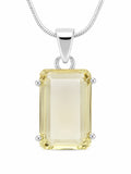 Lemon Quartz Rectangle-Cut Pendant