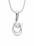 CZ Dainty Hook Silver Pendant