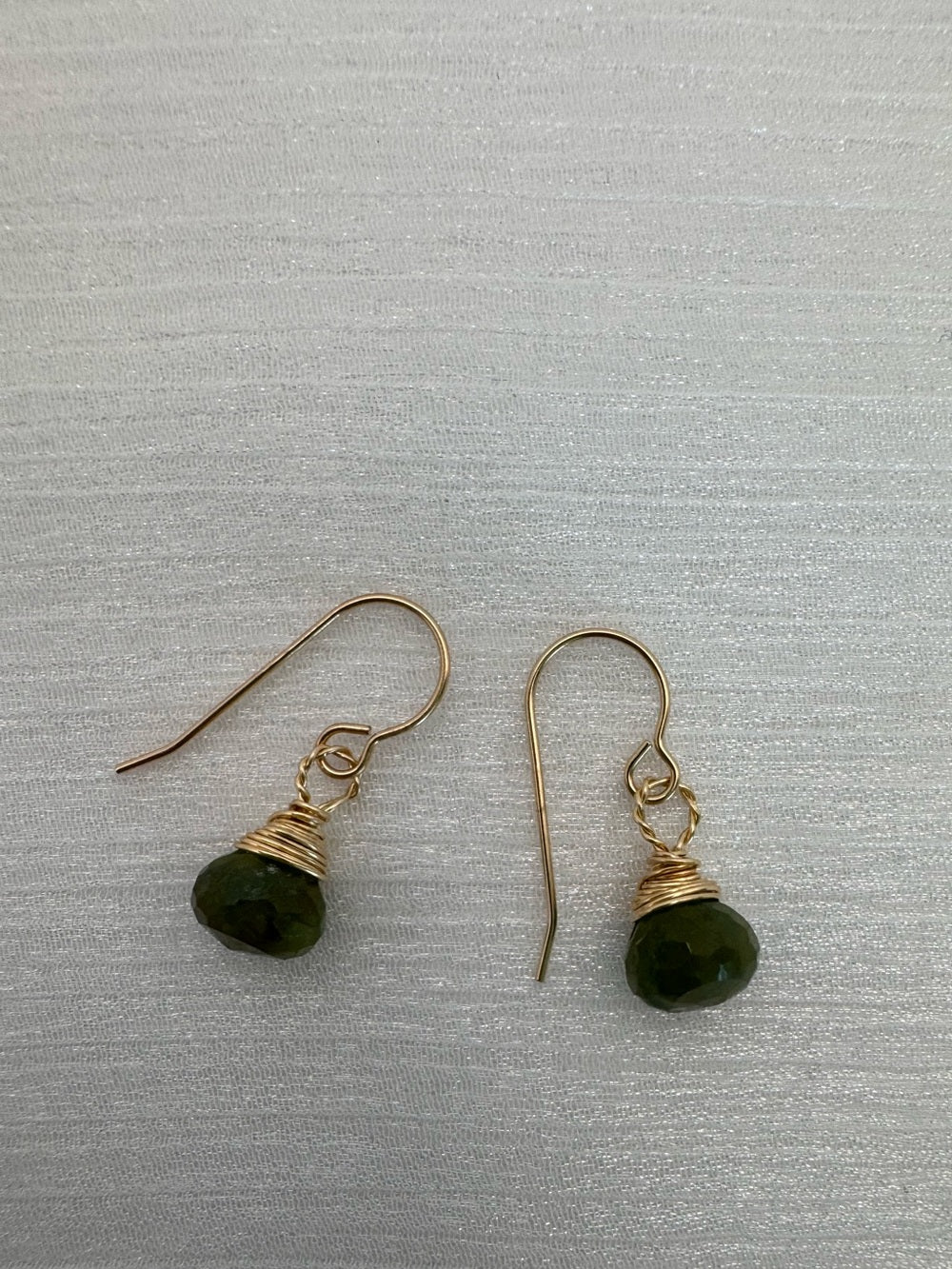 HK0081 Vesuvianite Gold Filled Hook Earrings