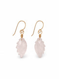HK0082 Rose Quartz Wing Hook Earrings