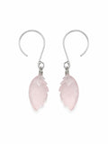 HK0083 Rose Quartz Silver Hook Earrings