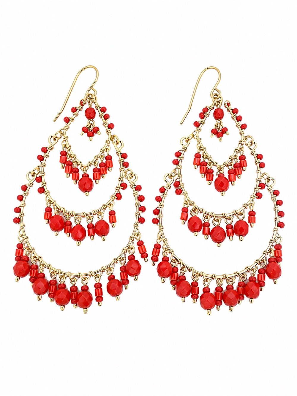 Coral Cabana Chandelier Earrings