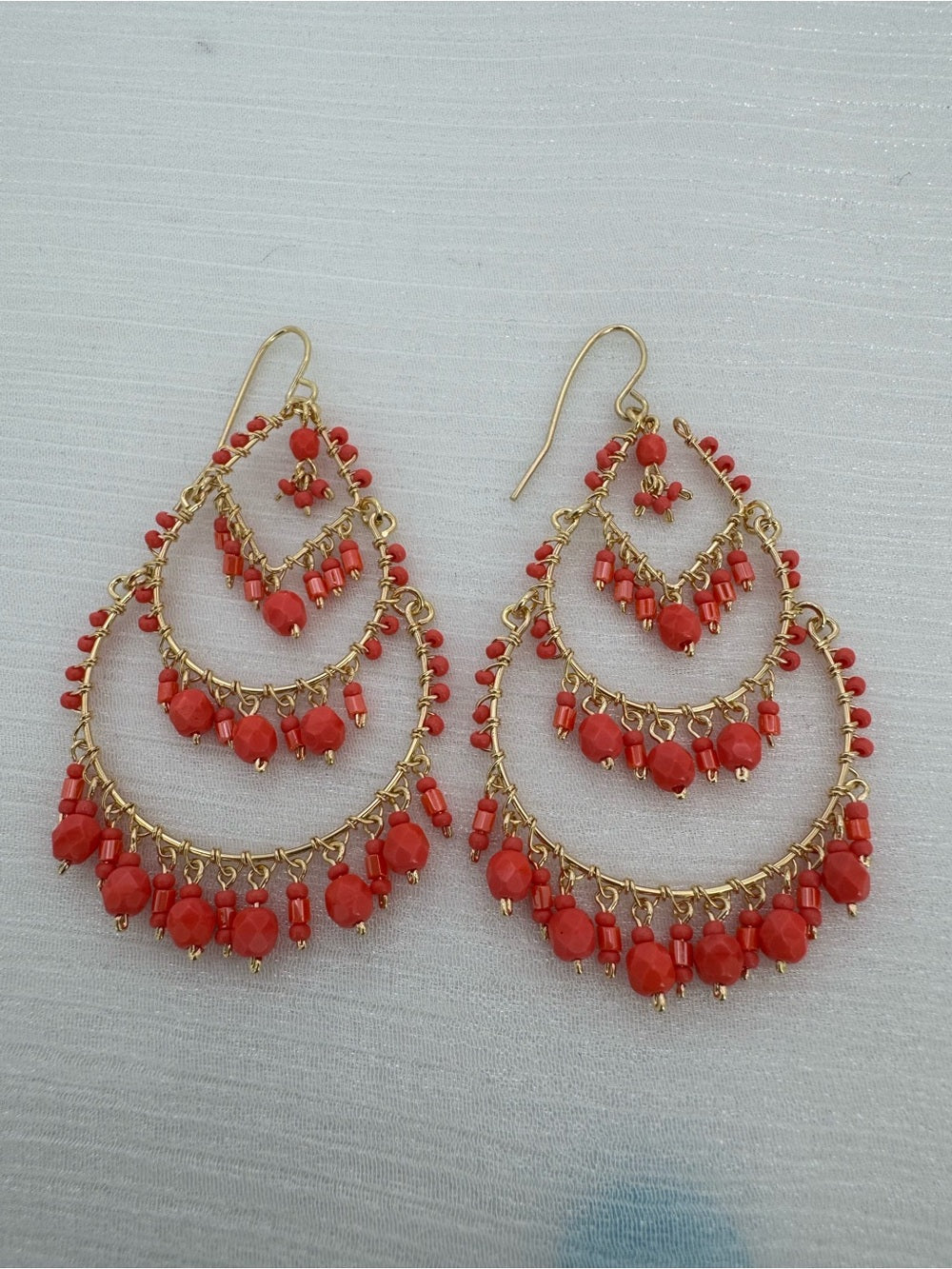 Coral Cabana Chandelier Earrings