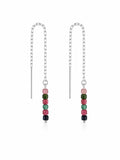 TH080 Tourmaline Silver Threader Earrings