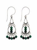 HK0085 Blue Tourmaline Silver Hook Earrings