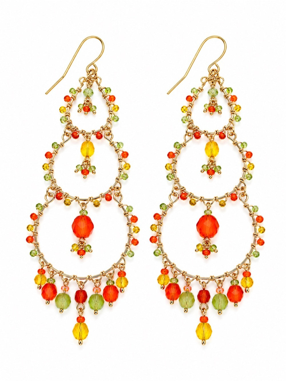 Coral Riviera Chandelier Earrings