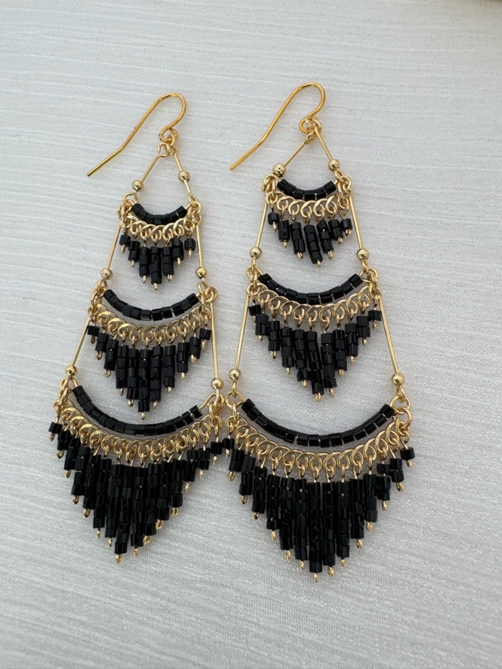 Monaco Noir Chandelier Earrings