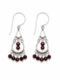 HK0084 Purple Garnet Chandelier Hook Earrings