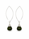 HT080 Vesuvianite Silver Hook Threader Earrings