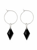 HP081 Black Onyx Diamond Hoops