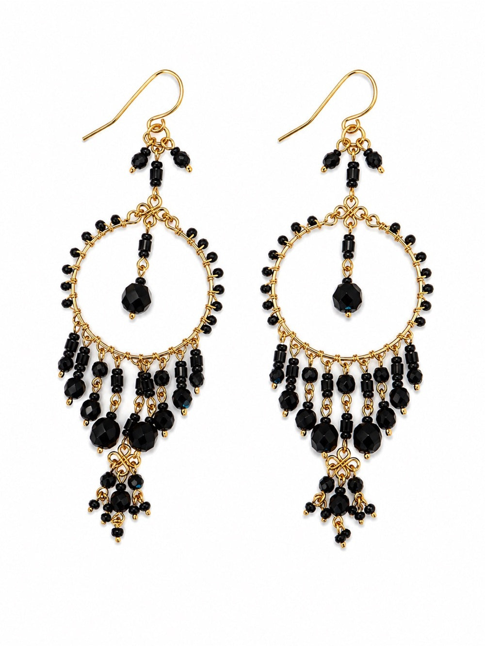 Onyx Tide Chandlier Earrings