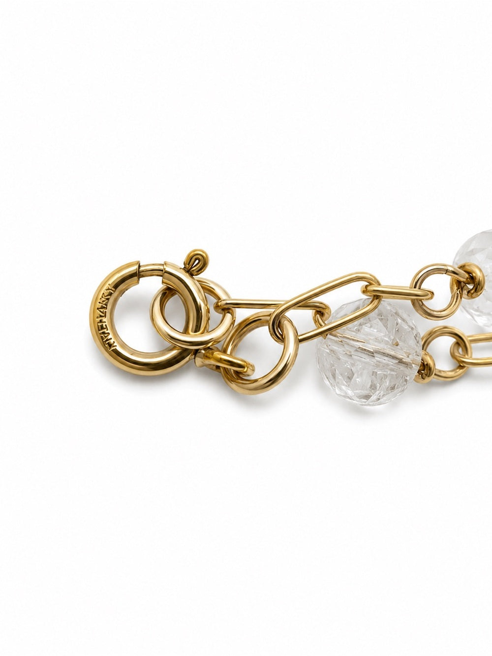 B082 White Topaz Gold Filled Paperclip Bracelet