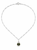NO82 Vesuvianite Silver Drop Necklace