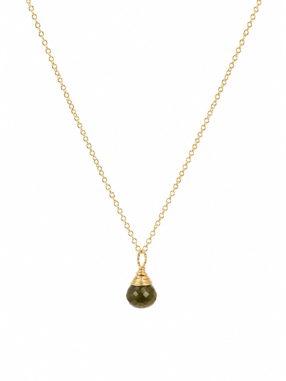 N080 Vesuvianite Gold Necklace