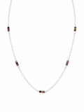 N089 Rainbow Tourmaline Silver Necklace