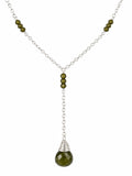 L080 Vesuvianite Sterling Silver Drop Necklace