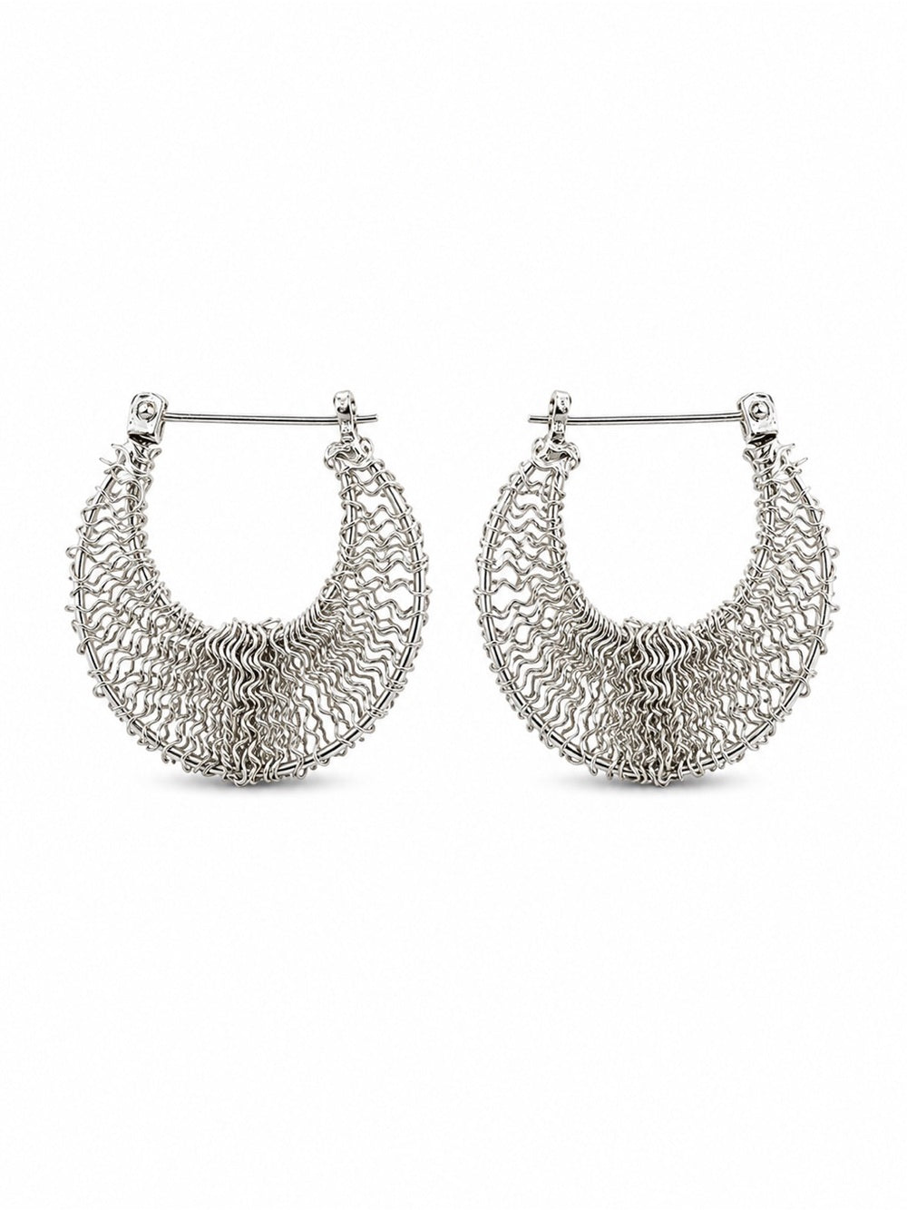 Sterling Silver Crescent Hoop Earrings