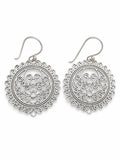 Sterling Silver Round Filigree Hook Earrings