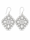 Sterling Silver Paisley Diamond Hook Earrings