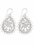 Sterling Silver Paisley Teardrop Hook Earrings