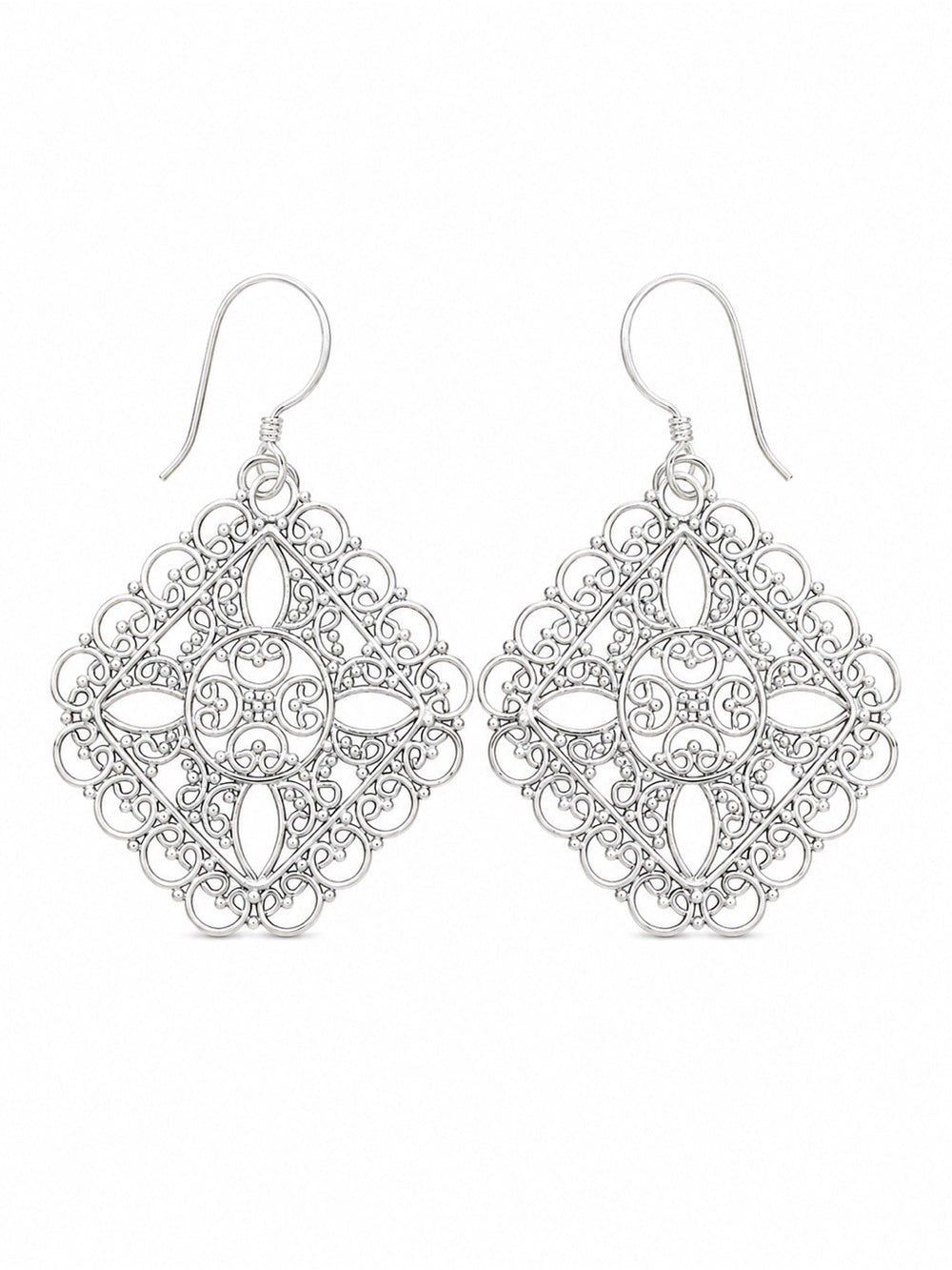 Sterling Silver Arabesque Filigree Earrings