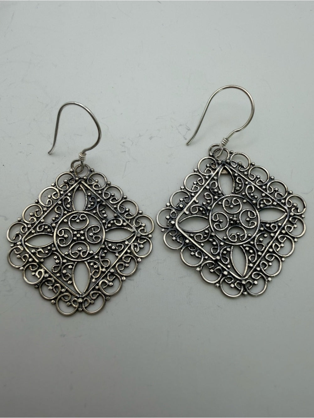 Sterling Silver Arabesque Filigree Earrings