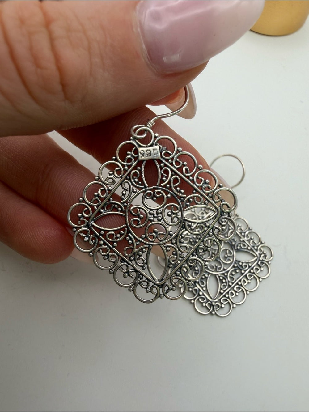Sterling Silver Arabesque Filigree Earrings