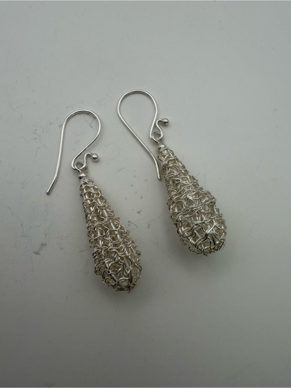 Sterling Silver Lace Teardrop Earrings