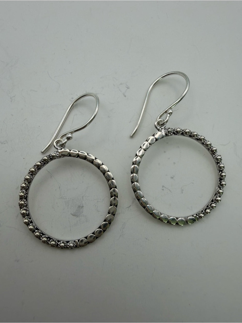 Sterling Silver Small Open Circle Hook Earrings
