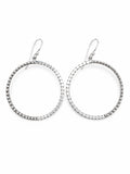 Sterling Silver Large Open Circle Hook Earrings