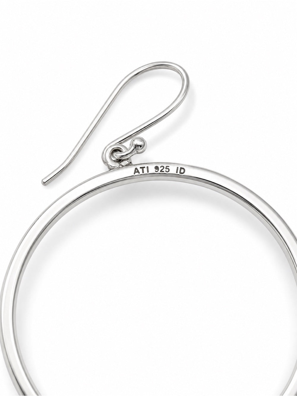 Sterling Silver Large Open Circle Hook Earrings