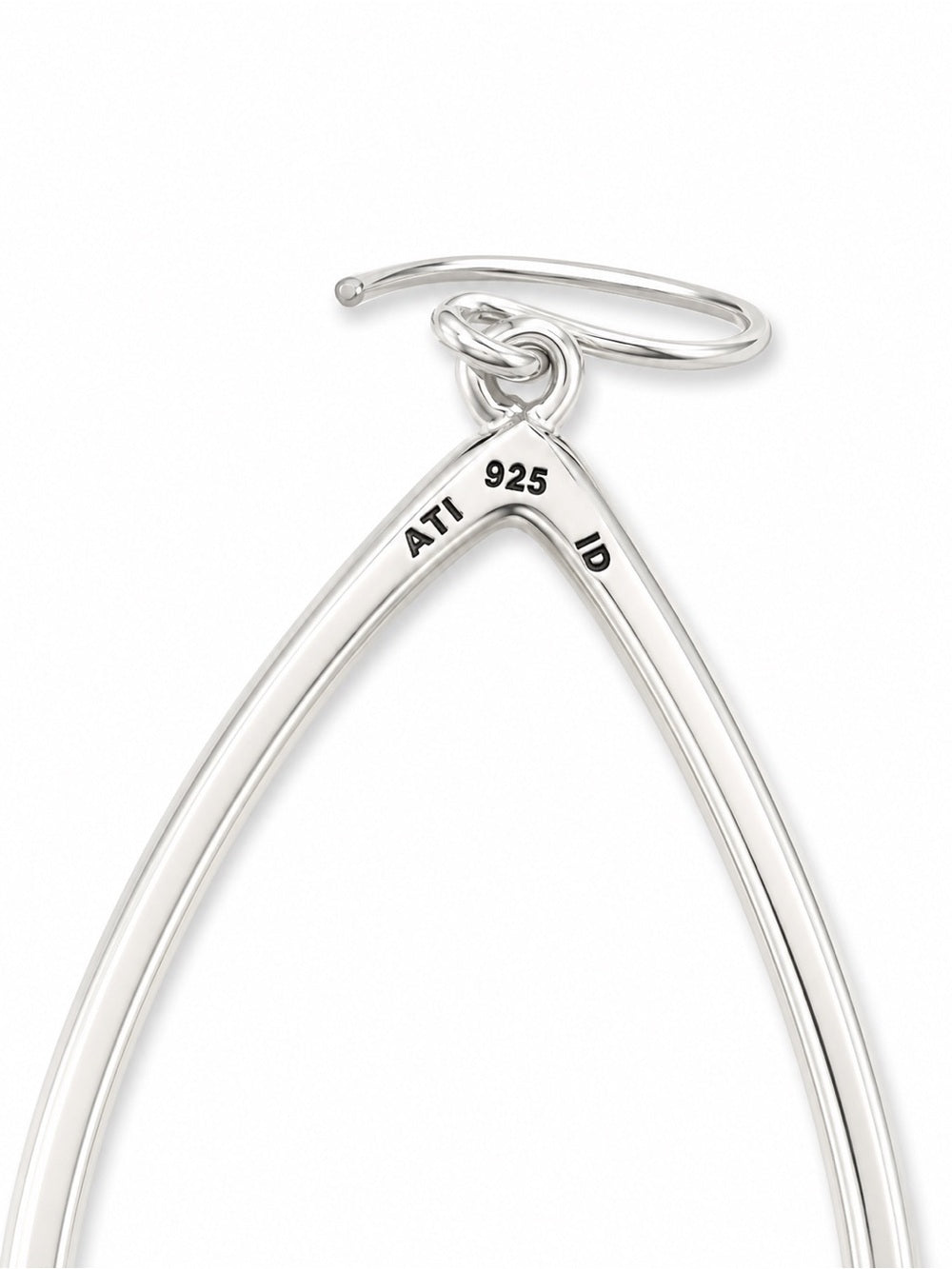 Sterling Silver Large Open Teardrop Hook Earrings