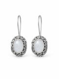 Moonstone Oval Hook Earrings