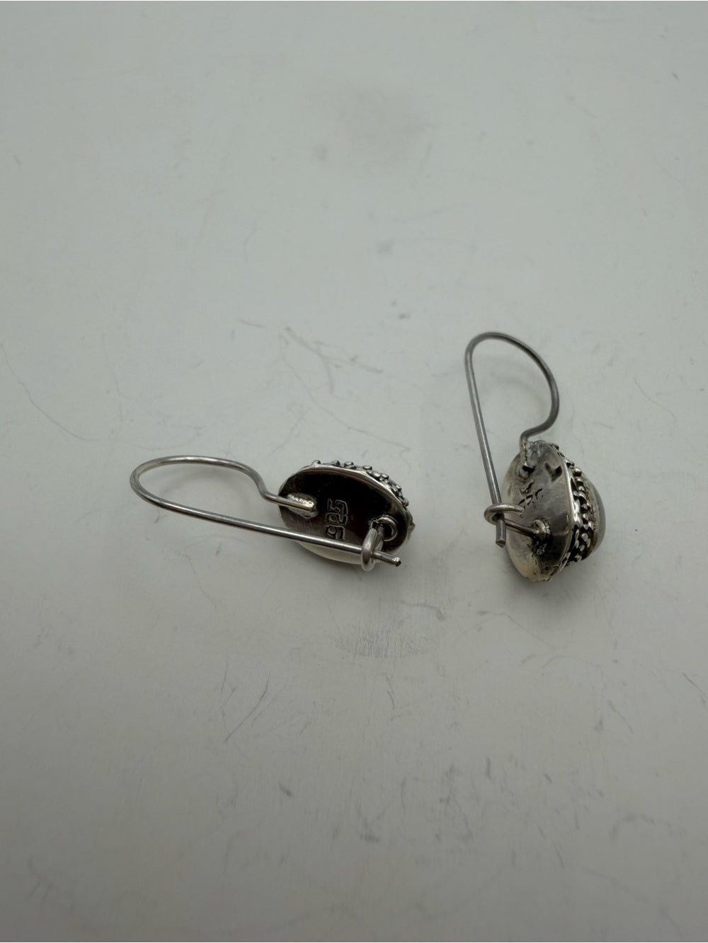 Moonstone Oval Hook Earrings