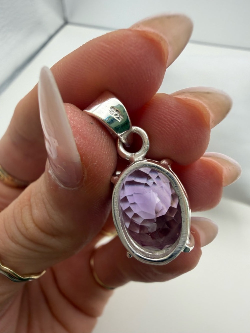 Phantom Amethyst Oval Pendant