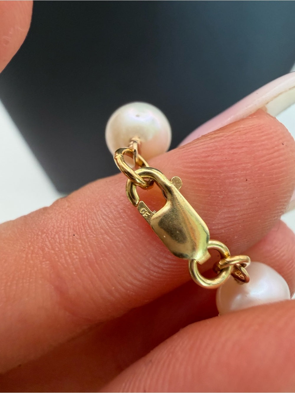 Large Pearl Gold Filled Necklace