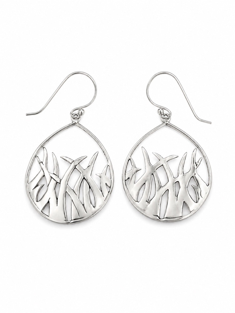 Sterling Silver Meadow Teardrop Earrings