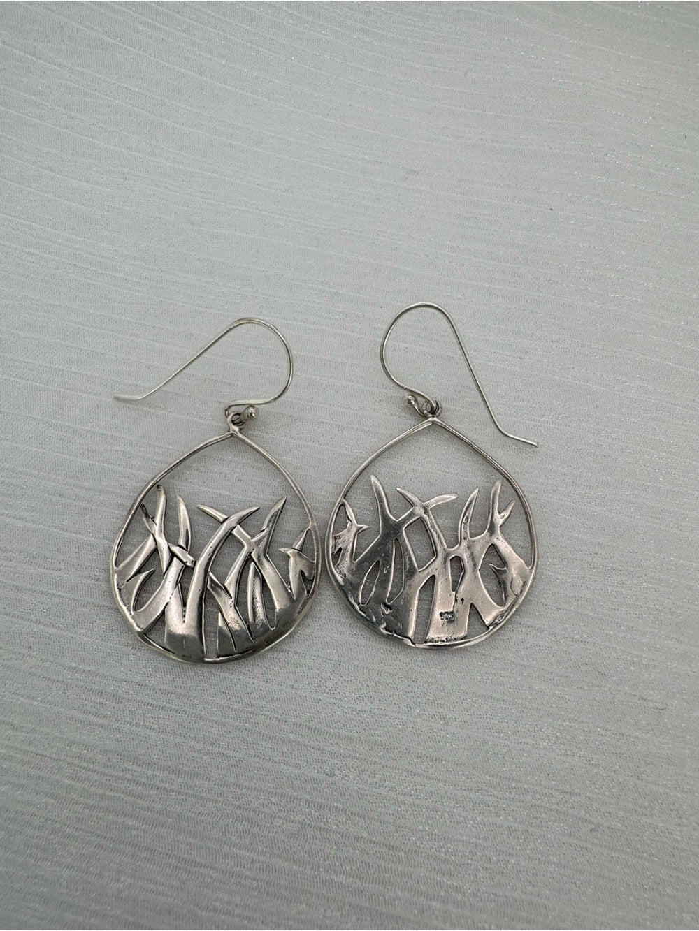Sterling Silver Meadow Teardrop Earrings