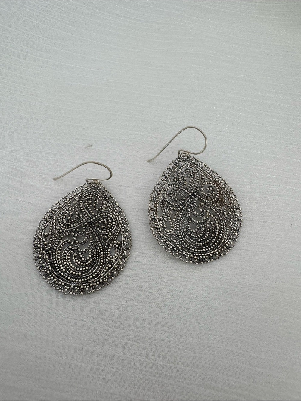 Sterling Silver Paisley Lace Earrings