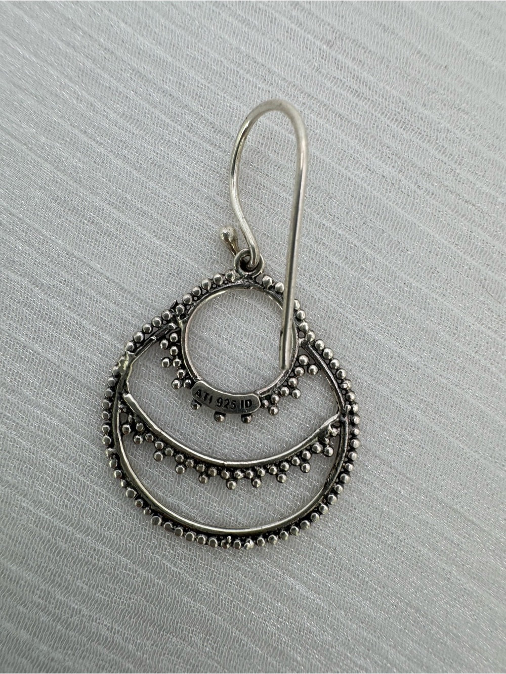 Sterling Silver Three Layer Hook Earrings