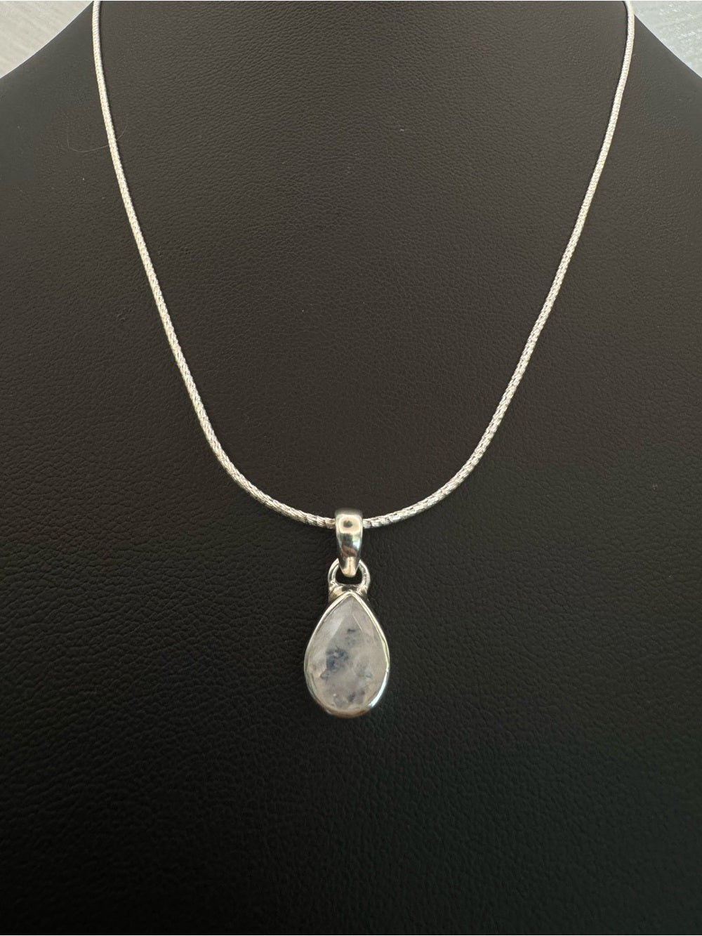 Moonstone Teardrop Pendant (S925)