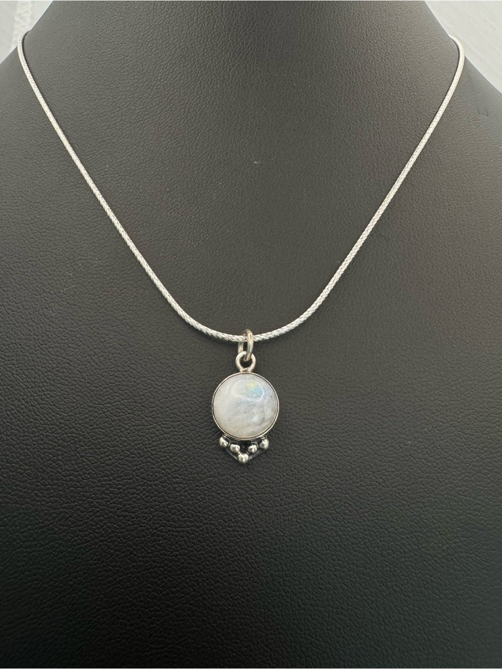 Moonstone Halo Pendant (S925)