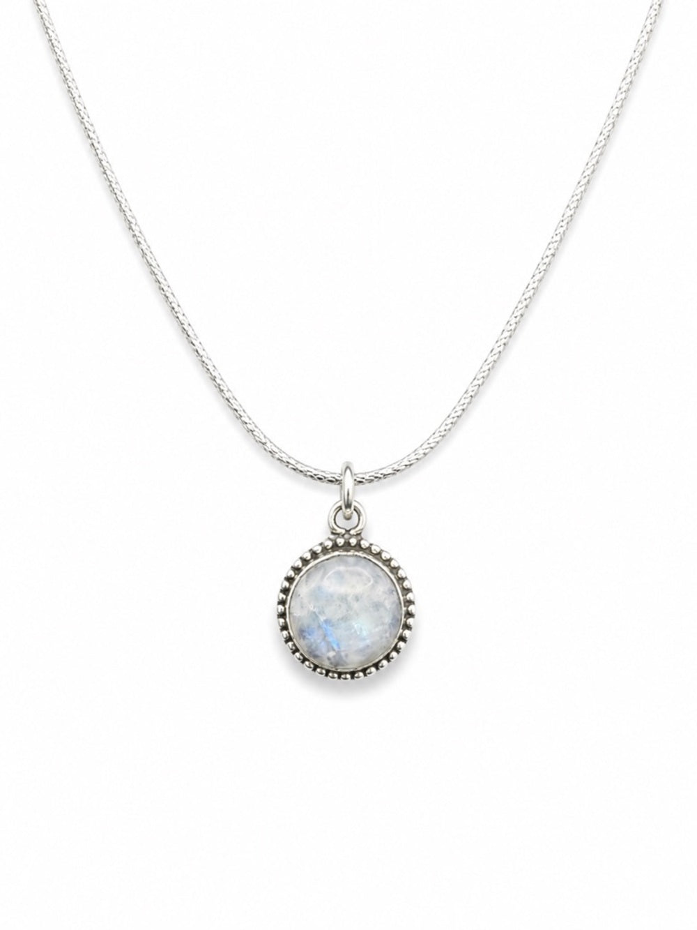 Moonstone Circle Pendant (S925)