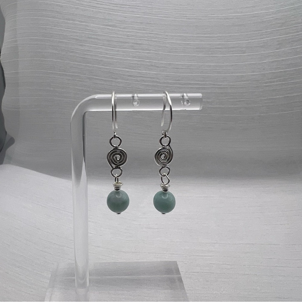 Larimar Swirl Dangle Earrings HK9141
