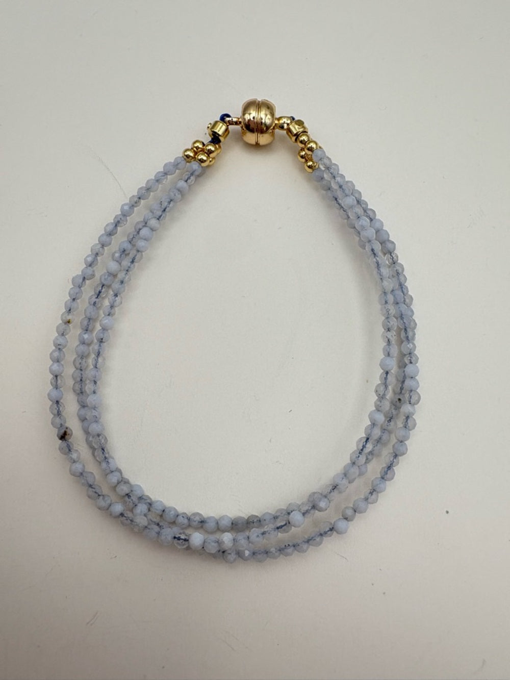 Blue Lace Agate Gemstone Magnetic Bracelet