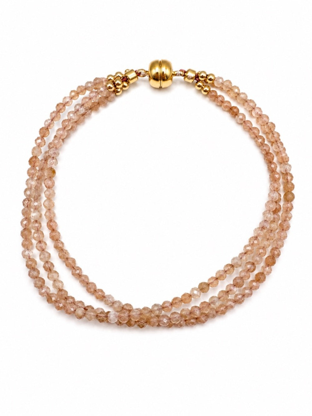 Sunstone & Peach Moonstone Gemstone Magnetic Bracelet