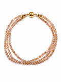 Sunstone & Peach Moonstone Gemstone Magnetic Bracelet