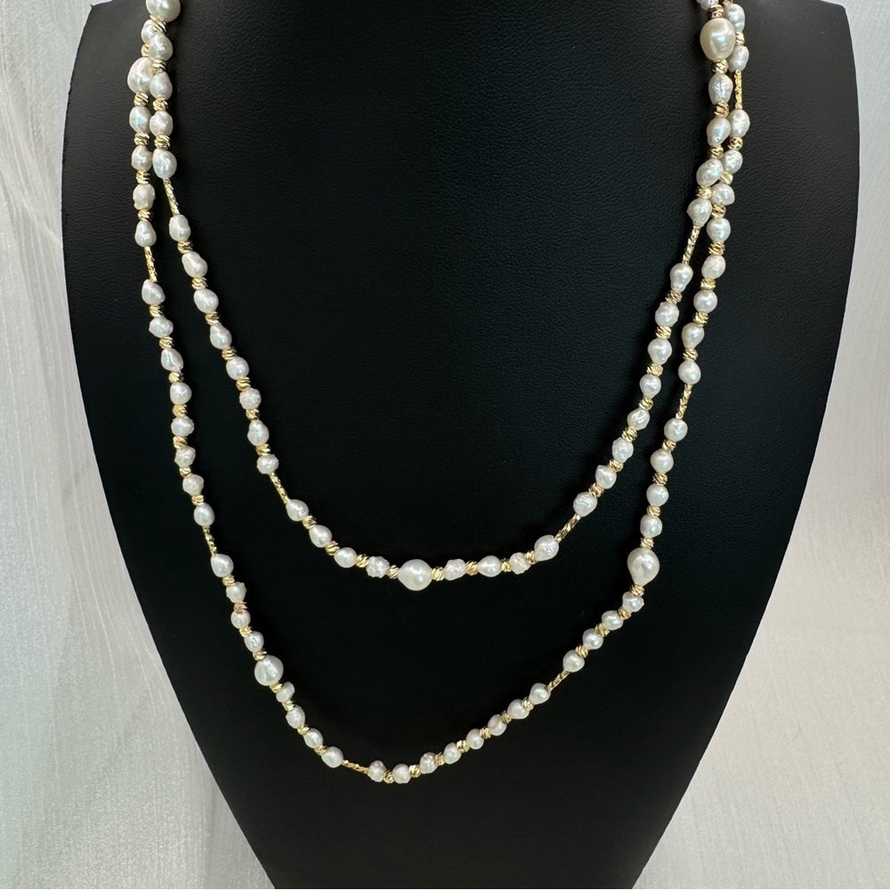 Freshwater Pearl Golden Tide Layered Necklace